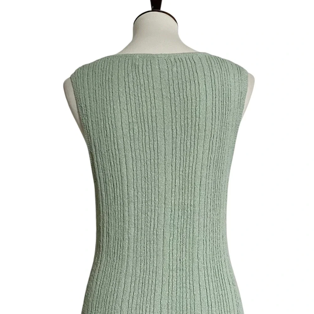Free People Beach‎ Rhea Sweater Vest in Summer Sage  Ribbed Knit Button Front S